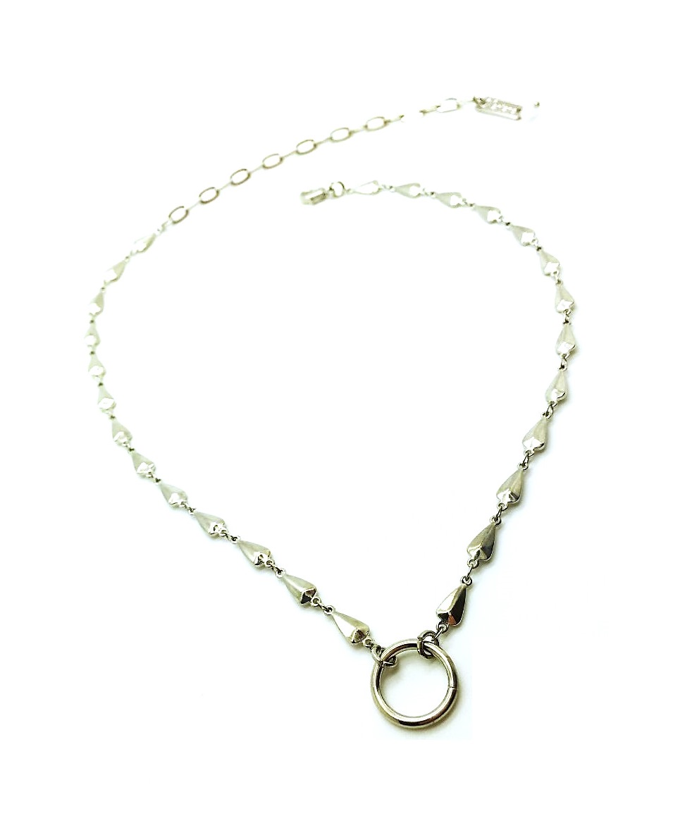 N-3836-SP (1) Mariana Necklace Silver chain with Round Circle - Image 1