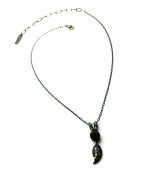 Mariana Pendant Necklace Leaf & Round Black,Crystal Rose Gold Swarovski Crystals Courage Inspiration Coll. - Image 2