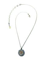 Mariana Pendant Necklace Guardian Angel Champagne, Amber Austrian Crystal Moon drops Cocktail Hour Coll.