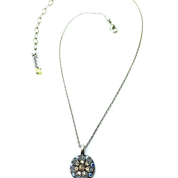 Mariana Pendant Necklace Guardian Angel Champagne, Amber Austrian Crystal Moon drops Cocktail Hour Coll.
