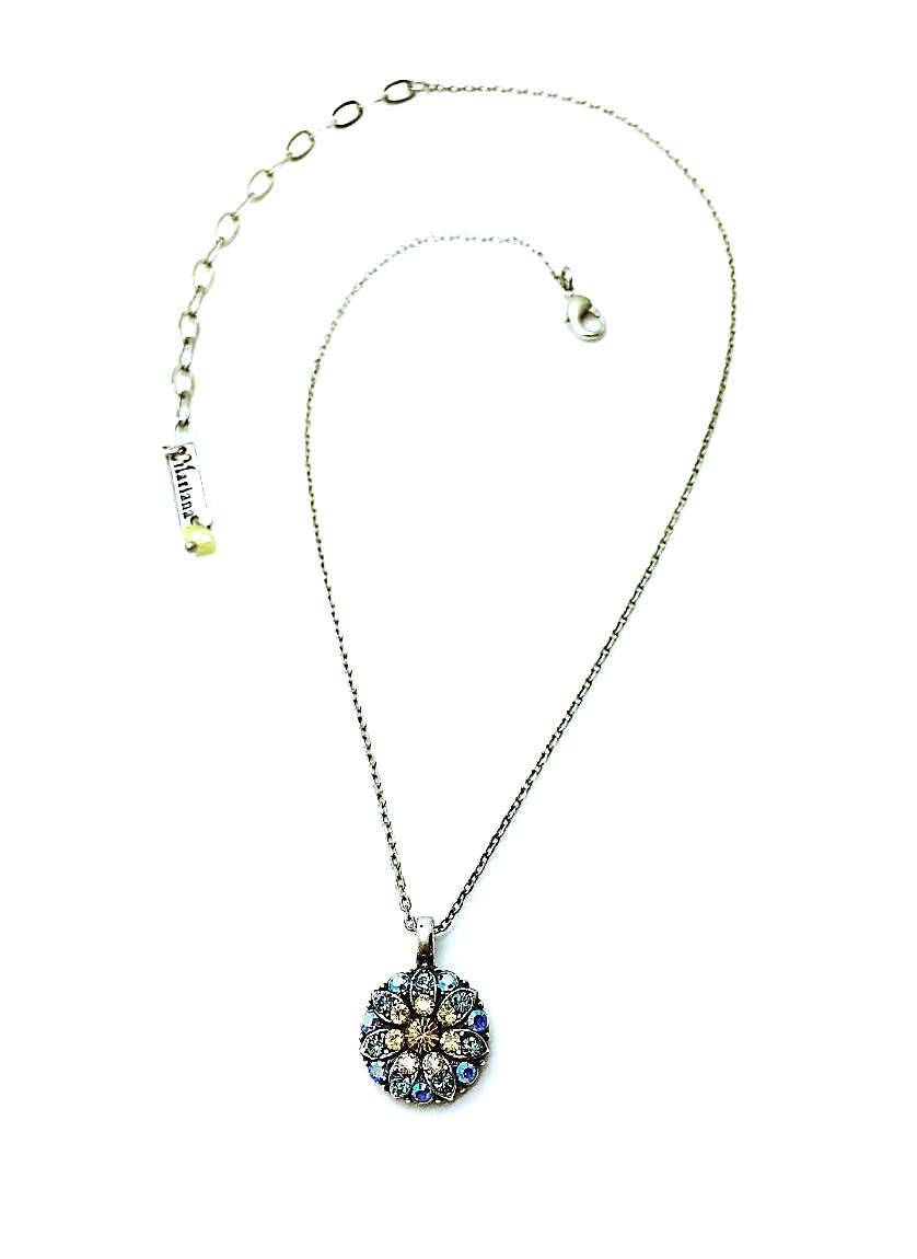 N-5212-216-3-SP (2) Mariana Pendant Necklace Guardian Angel Champagne, Amber Austrian Crystal Moon drops Cocktail Hour Coll. - Image 1