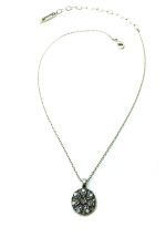 Mariana Pendant Necklace Guardian Angel Jet, Gold Foil Swarovski Crystal Courage Inspiration Coll.
