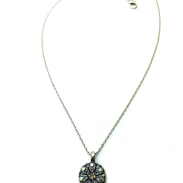 Mariana Pendant Necklace Guardian Angel Jet, Gold Foil Swarovski Crystal Courage Inspiration Coll.