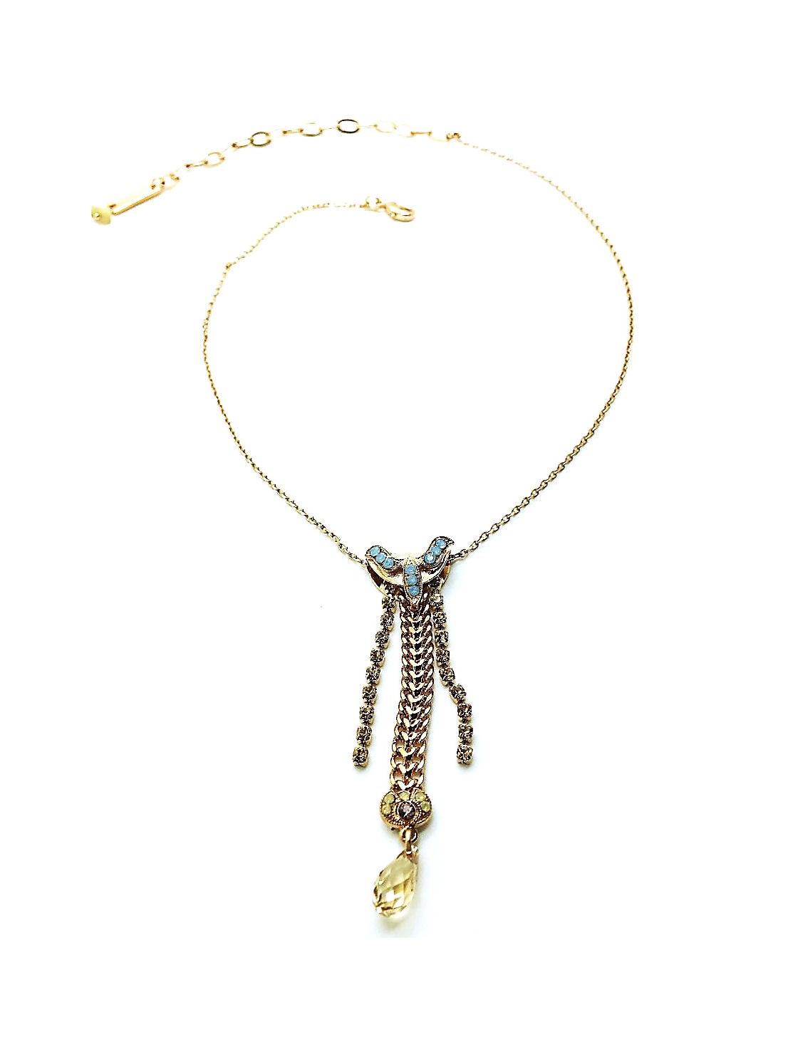 N-5330-1092-RG (1) Mariana Necklace Pendant Light Blue Austrian Crystals Rhapsode Odyssey Coll. - Image 1