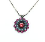 Pendant Necklace By Mariana Woman Purple Flower Shape Swarovski Crystals