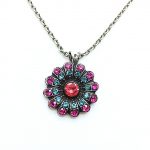 Pendant Necklace By Mariana Woman Purple Flower Shape Swarovski Crystals