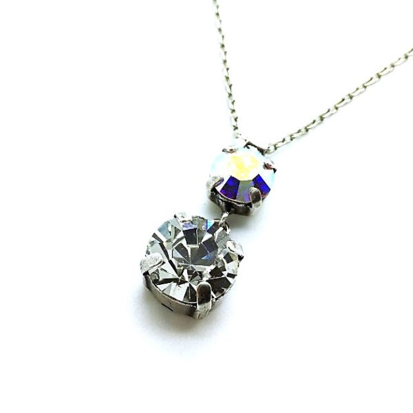 Mariana Pendant Necklace Round Shape Clear Swarovski Crystals On A Clear Day Inspiration Coll.