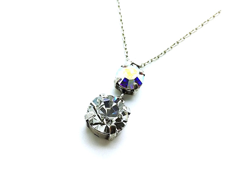 N-5440-2-001-SP (3) Mariana Pendant Necklace Round Shape Clear Swarovski Crystals On A Clear Day Inspiration Coll. - Image 1