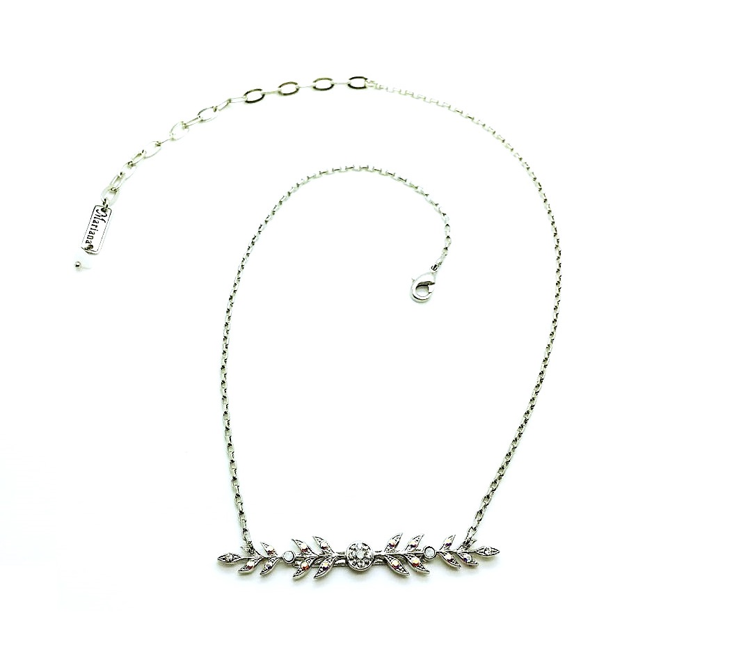 N-5628-2-001-SP (2) Mariana Pendant Necklace Branch & leaves Clear Swarovski Crystal On A Clear Day Inspiration Coll. - Image 1
