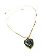 Necklace Pendant By Mariana Woman Green and Purple Swarovski Crystals - Image 2