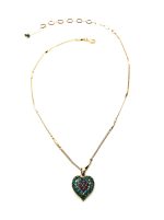 Necklace Pendant By Mariana Woman Green and Purple Swarovski Crystals - Image 3