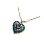 Necklace Pendant By Mariana Woman Green and Purple Swarovski Crystals