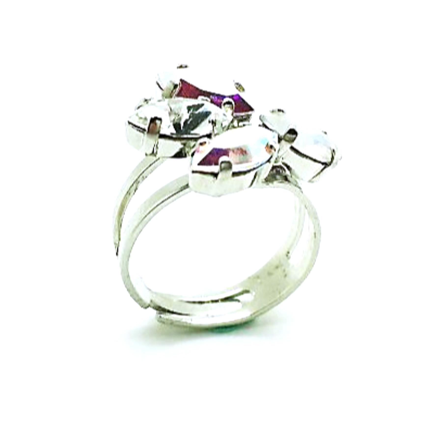 R-7238-5-001-SP (1) Mariana Ring 4 Marquis shape Clear Swarovski Crystals On A Clear Day Inspiration Coll. - Image 1