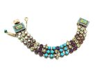 Bracelet By Mariana Woman Turquoise and Purple Swarovski Crystals-RG