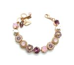 Mariana Bracelet Pink & Rose Flower Shape Austrian Crystals Jamaica Caribbean Life Coll.