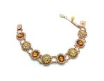 Mariana Bracelet Orange & Yellow Flower Austrian Crystal My Treasures Coll.
