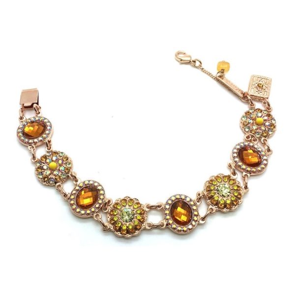 Mariana Bracelet Orange & Yellow Flower Austrian Crystal My Treasures Coll.
