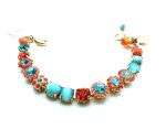 Mariana Bracelet Turquoise & Flower Austrian Crystals Serengeti Africa Coll.