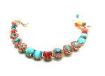 Mariana Bracelet Turquoise & Flower Austrian Crystals Serengeti Africa Coll. - Image 3