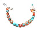 Mariana Bracelet Turquoise & Flower Austrian Crystals Serengeti Africa Coll. - Image 2