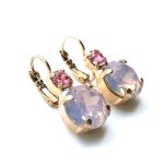 Mariana Earrings Rose Opal & Light Rose Round Austrian Crystals My Treasures Coll. - Image 3