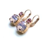 Mariana Earrings Rose Opal & Light Rose Round Austrian Crystals My Treasures Coll.