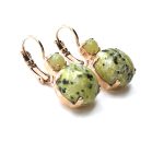 Mariana Earrings Jade Light Green & Yellow Turquoise Minerals My Treasures Coll. - Image 3