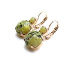 Mariana Earrings Jade Light Green & Yellow Turquoise Minerals My Treasures Coll. - Image 2
