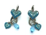 Mariana Earrings Blues & Greens Heart Shape Swarovski Crystal Zambezi Africa Coll. - Image 3