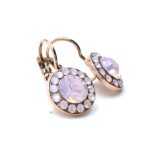 Earrings By Mariana My Treasures Coll. Rose Opal Flower Shape Swarovski Crystals - Image 3