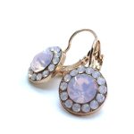 Earrings By Mariana My Treasures Coll. Rose Opal Flower Shape Swarovski Crystals - Image 2