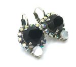 Earrings By Mariana Woman Beautiful Pearl and Jet Swarovski Crystals - Image 3