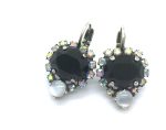 Earrings By Mariana Woman Beautiful Pearl and Jet Swarovski Crystals