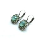 Earrings By Mariana Woman Flower Soft and Blue Green Swarovski Crystals - Image 2