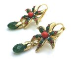 Earrings By Mariana Poppy East Meets West Coll. Red & Green Flower Austrian Crystal - Image 2