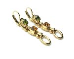 Mariana Earrings Drop Green & Orange Swarovski Crystal Winter Wonderland Holiday Lights Coll. - Image 3