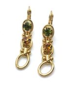 Mariana Earrings Drop Green & Orange Swarovski Crystal Winter Wonderland Holiday Lights Coll. - Image 2