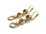 Mariana Earrings Drop Green & Orange Swarovski Crystal Winter Wonderland Holiday Lights Coll.