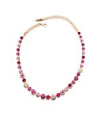 Necklace By Mariana Woman Beautiful Fuchsia and Light Rose Swarovski Crystals