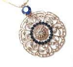 Mariana Pendant Necklace Montana Blue Austrian Crystals filigree Spring 2019 Coll. - Image 2