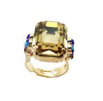 Ring By Mariana Woman Green Aventurine and Honey Swasrovski Crystals - Image 3