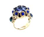 Ring By Mariana Caribbean Life Coll. Beautiful Round Shape Blue Lagoon Swarovski Crystals - Image 3
