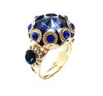 Ring By Mariana Caribbean Life Coll. Beautiful Round Shape Blue Lagoon Swarovski Crystals