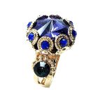 Ring By Mariana Caribbean Life Coll. Beautiful Round Shape Blue Lagoon Swarovski Crystals - Image 2