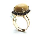 Mariana Ring Round Riverstone & Brown Swarovski Crystal Bliss Nirvana coll.