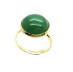 Mariana Ring Beautiful Round Shape Green Aventurine Mineral My Treasures Coll.