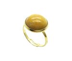 Mariana Ring Beautiful Round Shape Yellow Jasper Mineral My Treasures Coll.