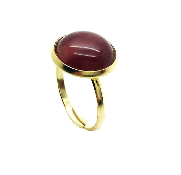 R-7112 M40 (2) Mariana Ring Beautiful Round Shape Ruby Mineral My Treasures Coll. - Image 1