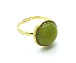 Ring By Mariana Woman Beautiful Round Shape Jade Olive Mineral - Image 2