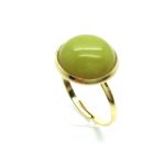 Ring By Mariana Woman Beautiful Round Shape Jade Olive Mineral